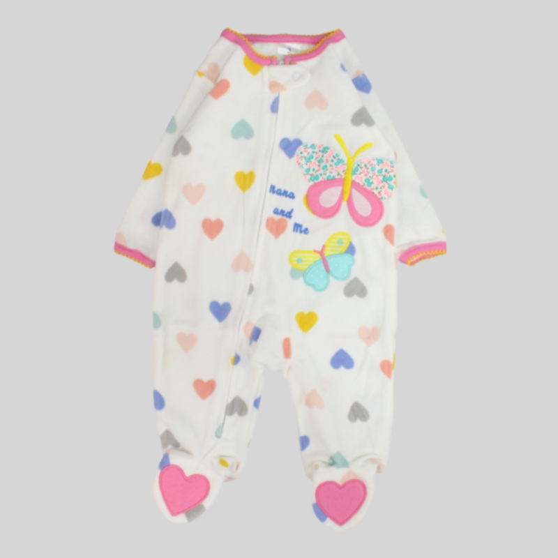 Bright Colors Butterfly Long-Sleeved Baby Footie