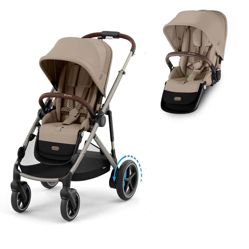 Cybex eGazelle S Double Pushchair (2 seats) – Almond Beige