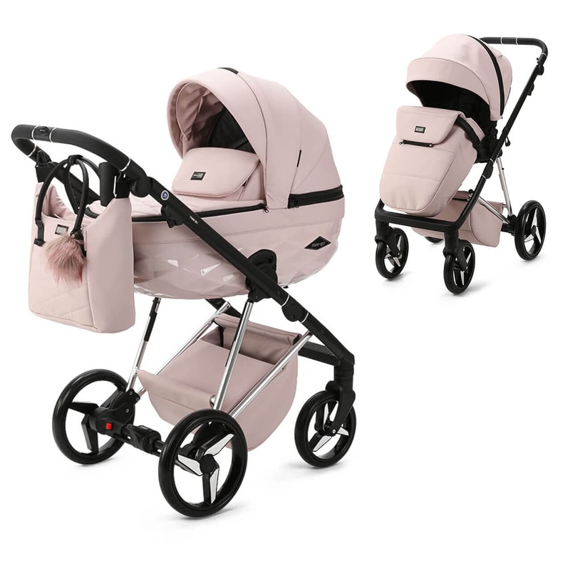Mee-Go Milano Quantum 2-in-1 Pram & Accessories – Pretty in Pink