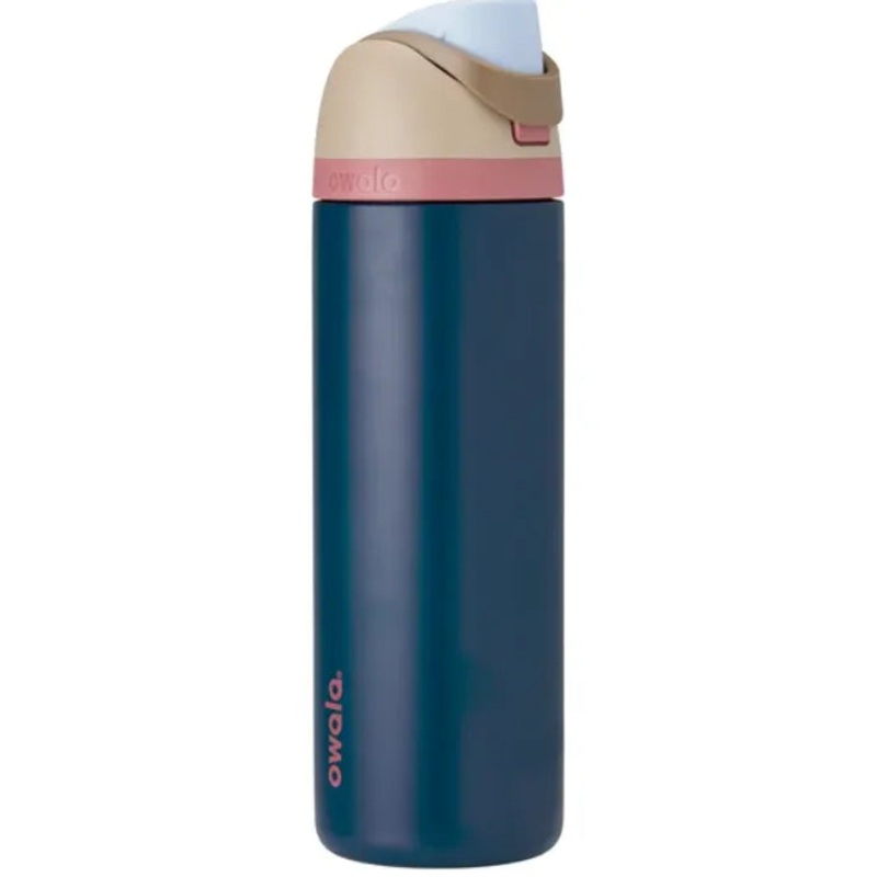 24 Oz FreeSip BLUE PINK TAN ‘Sleepy Skies’ Water Bottle Flip Top Stainless