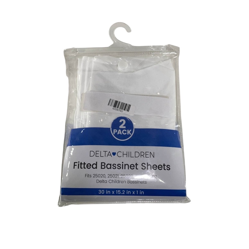 Delta Children Bassinet Sheets 2 Pack, White