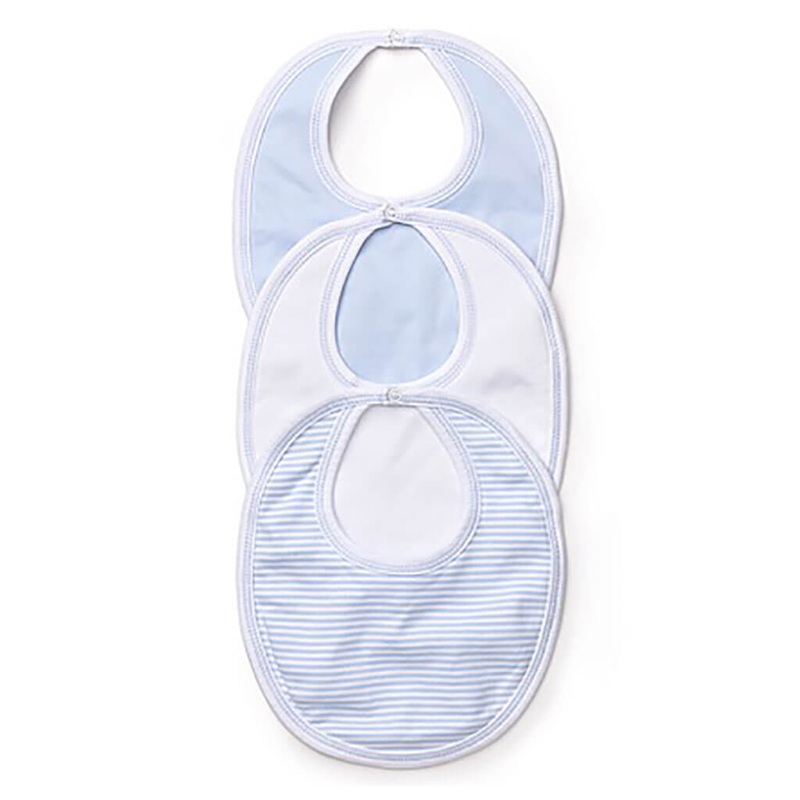 Kissy Kissy 3 Pack Print Bib Set Stripes Light Blue