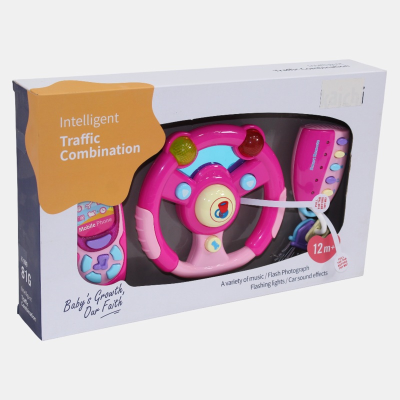 Learning Music Toy – Pink – Key Chain, Mobile, and Steering Wheel