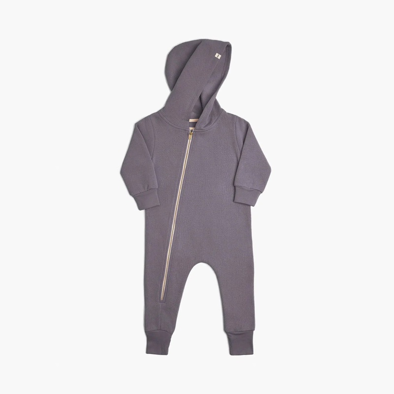 Mini Mioche – Organic Plush Biker Romper – Vintage Plum