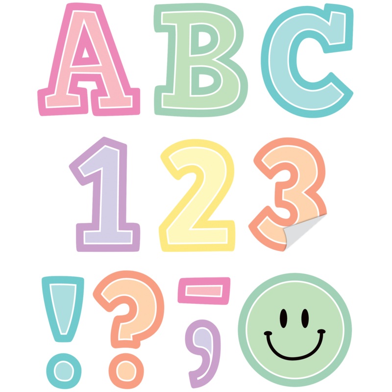 Pastel Pop 2″ Bold Block Self-Adhesive Letters Uppercase
