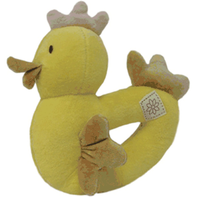 MiYim Simply Organic Cotton Chicken Rattle in Yellow