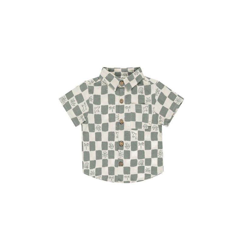 Rylee + Cru Collared Short Sleeve Shirt – Coastal Check