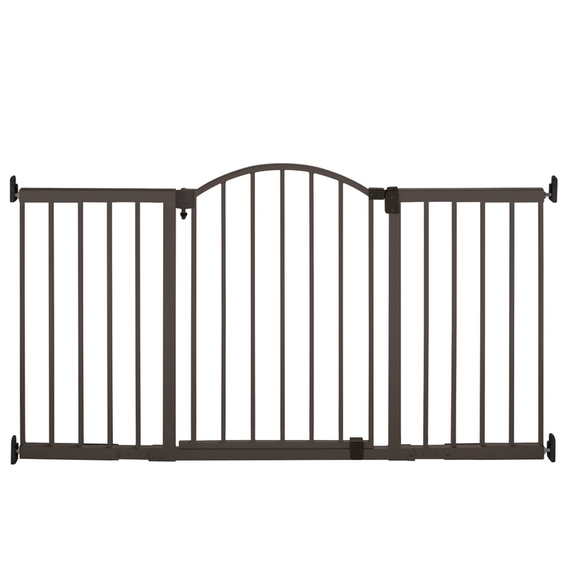 The Thruway 72XW Series Pet and Baby Metal Gate, Openings 44-72 wide, 36″ tall – Bronze