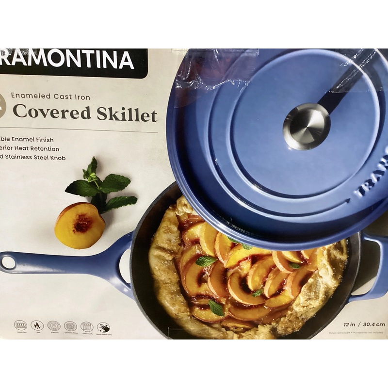 12″ Enameled Cast Iron Skillet With Lid