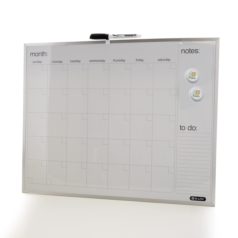 Bazic 16″ X 20″ Aluminum Framed Magnetic Dry Erase Calender