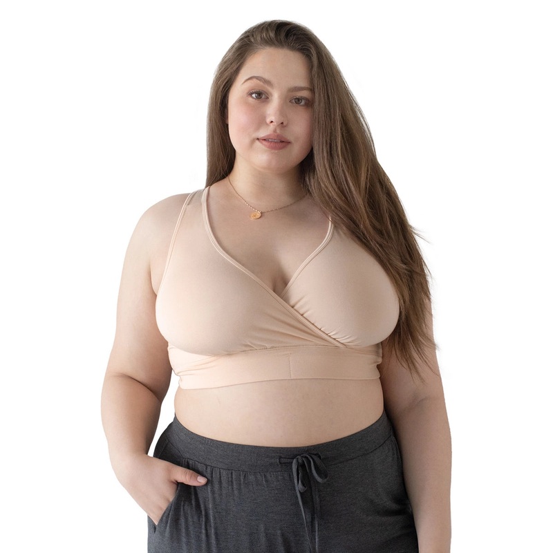 French Terry Racerback Nursing & Maternity Sleep Bra – Busty – Beige