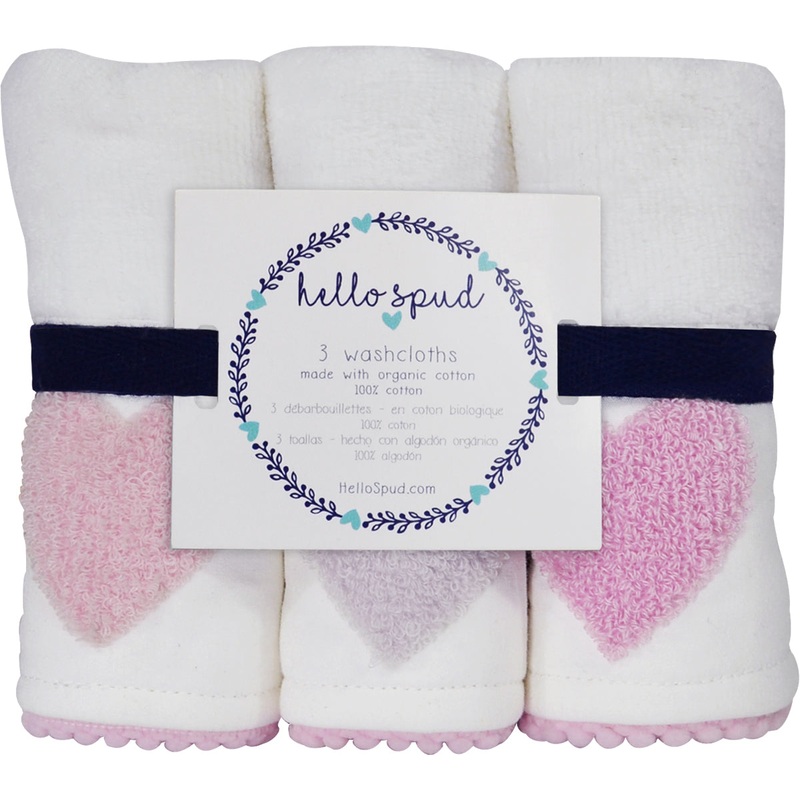 Hello Spud Organic Cotton Washcloths, 3-Pack