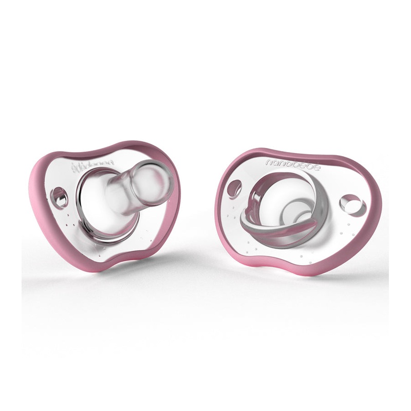 Nanobebe Flexy Pacifier Twin-Pack 0-3m – Pink