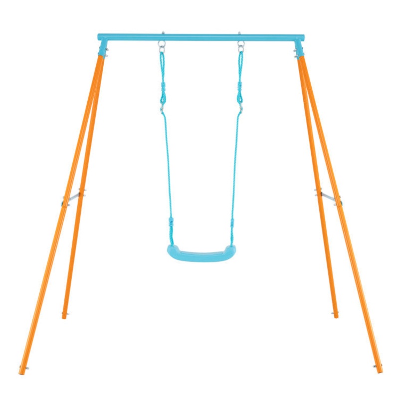 Outdoor Heavy Duty Metal Toddler Swing Set With Stand-Orange