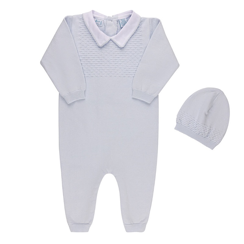 Pique Collar Diamond Knit Set