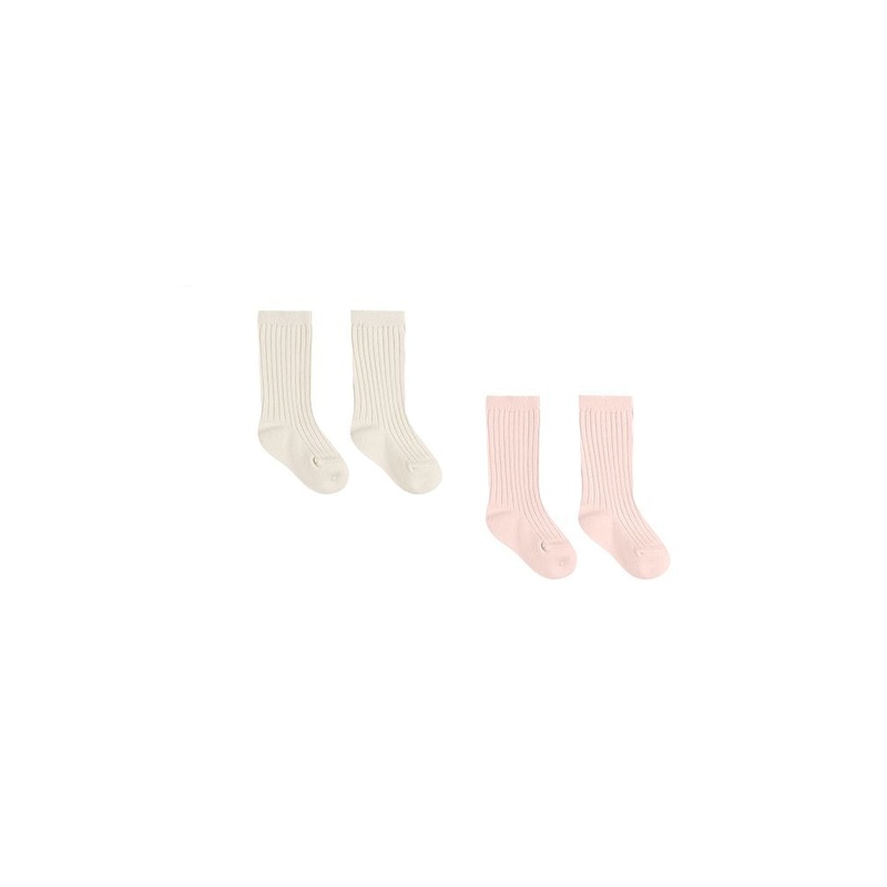 Quincy Mae Sock Set – Ivory, Bubblegum