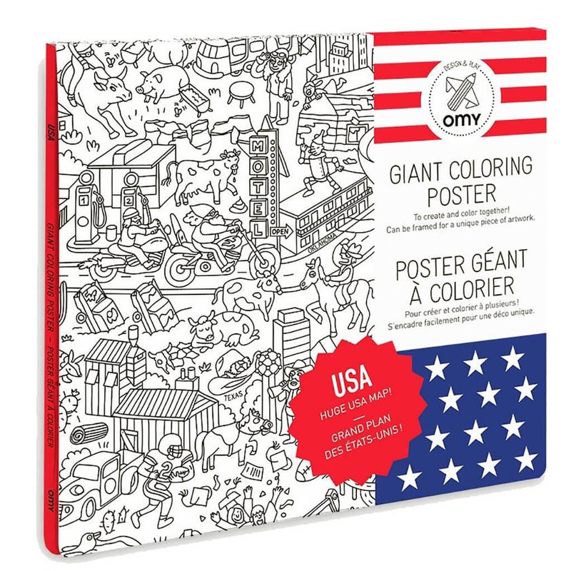 Giant Frameable Coloring Poster USA