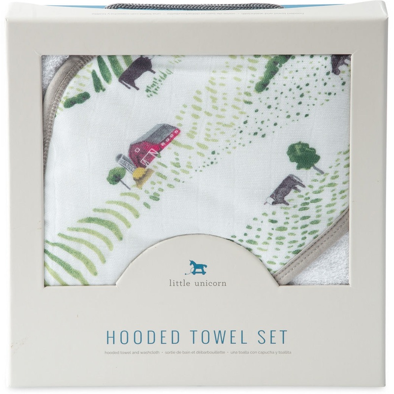 Little Unicorn Cotton Hooded Towel & Washcloth – Rolling Hills