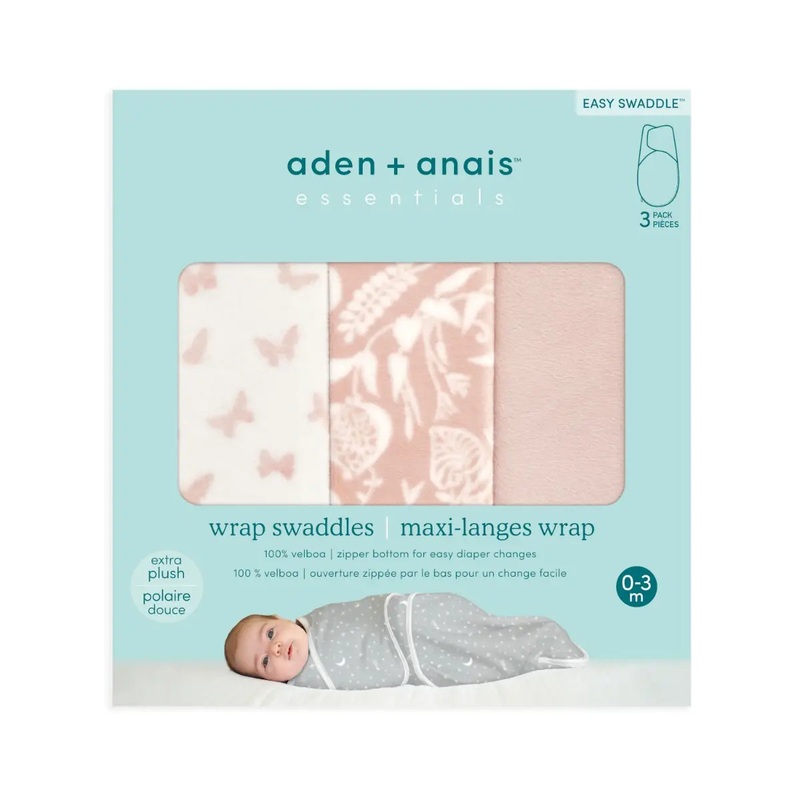 Aden + Anais Wrap Swaddles – Garden Minky 3 Pack