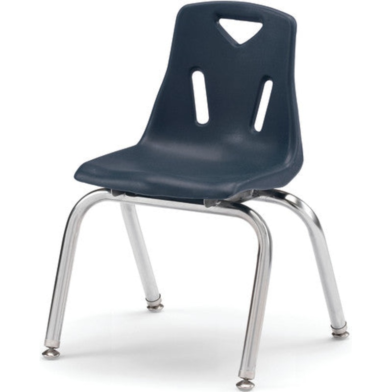 Berries Stacking Chair with Chrome-Plated Legs – 14″ Ht – Navy