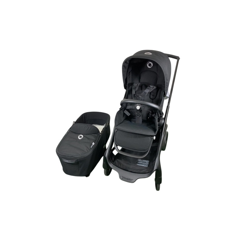 Bugaboo Dragonfly Bassinet and Seat Stroller, 2024, Black, Midnight Black, Midnight Black