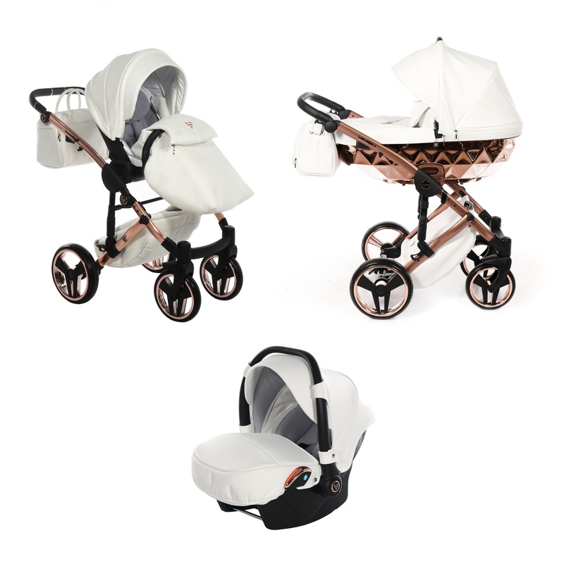 JUNAMA FLUO INDIVIDUAL MIRROR WHITE ROSE GOLD – 3IN1 (INCLUDES CAR SEAT)