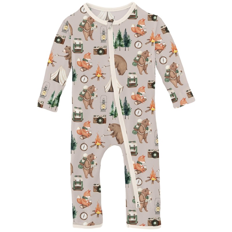 Kickee – Zipper Coverall – Camping Animals