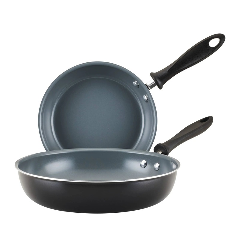 Reliance Pro 9″, 11″ Nonstick Ceramic Twin Pack Skillets Black/Gray: Frying Pans