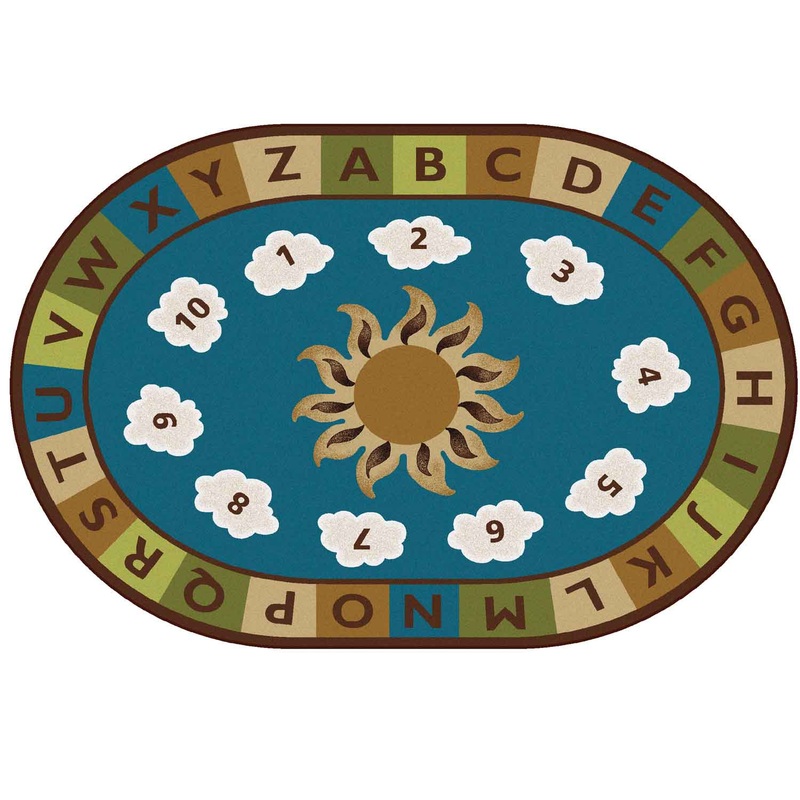 Sunny Day Learn & Play Rug Oval Nature Colors 6’x9′