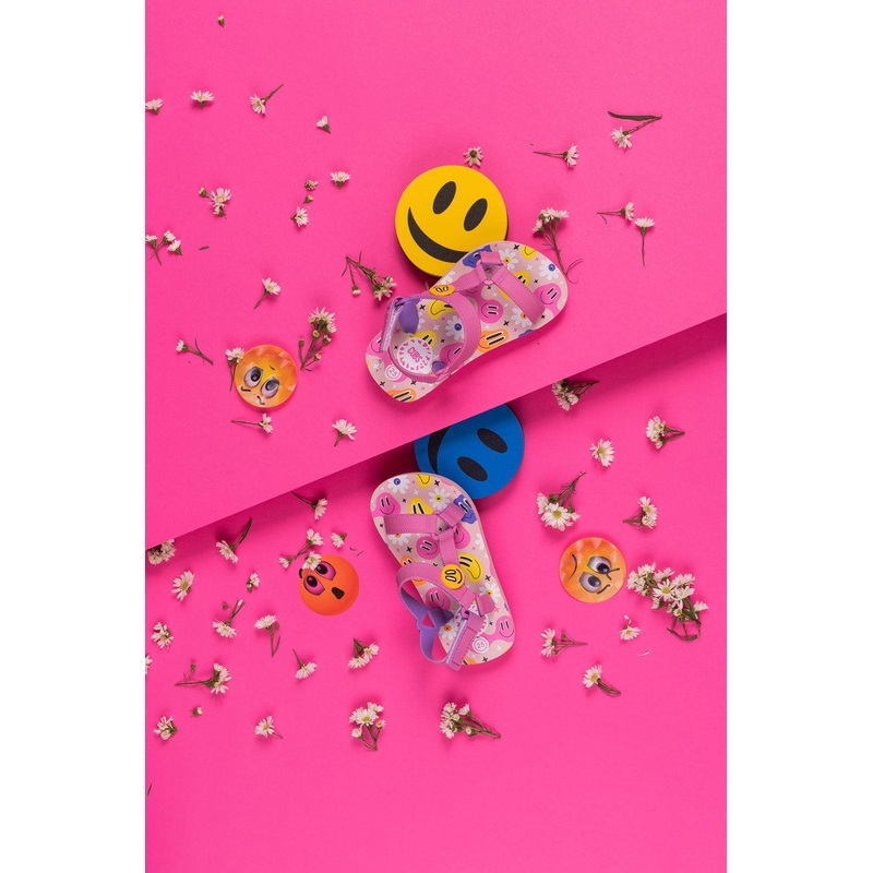 Cubs Pink Smiles And Flowers Baby Girl Sling Sandal
