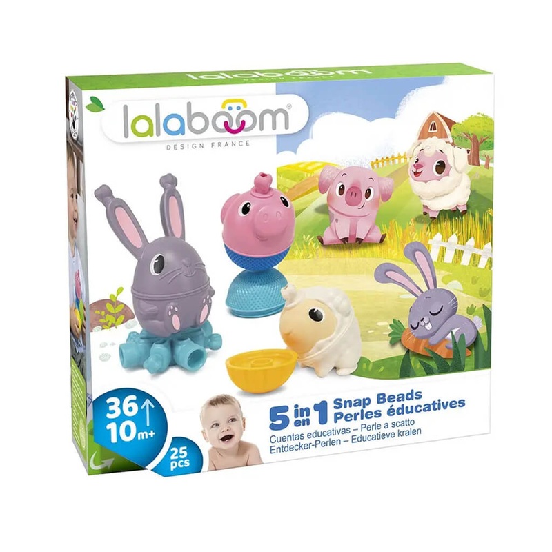 Lalaboom – Educational Beads – Large Farm Animal Box Set