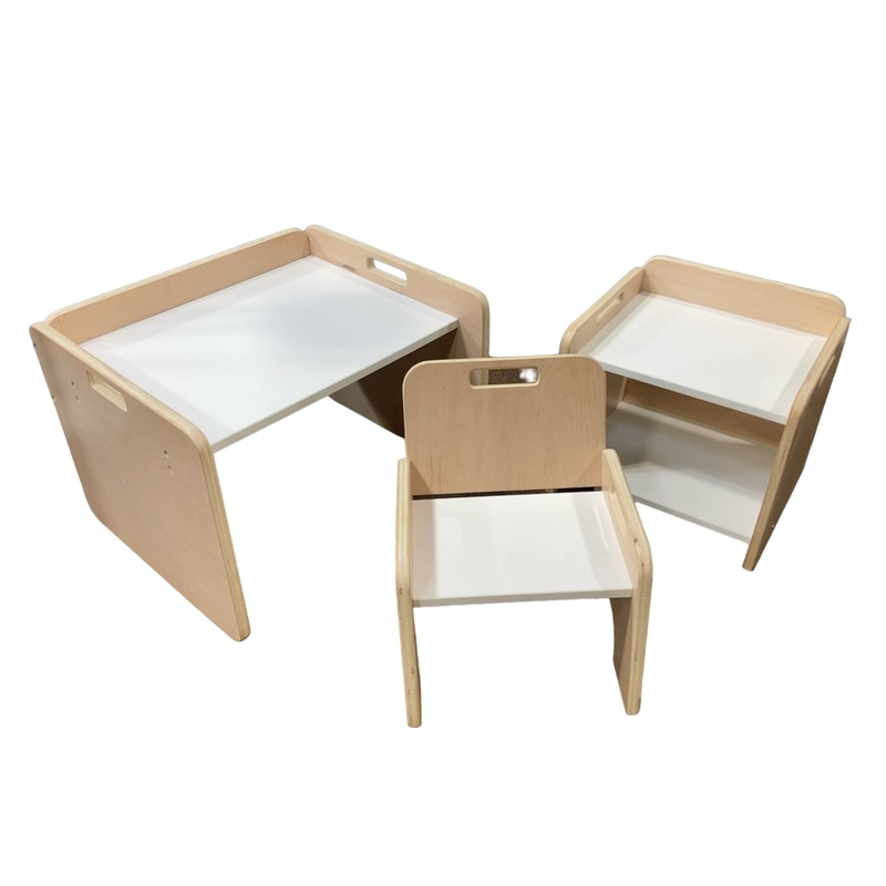 Sapiens Child, Papaya Set Weaning Montessori Table and Chair, Maple