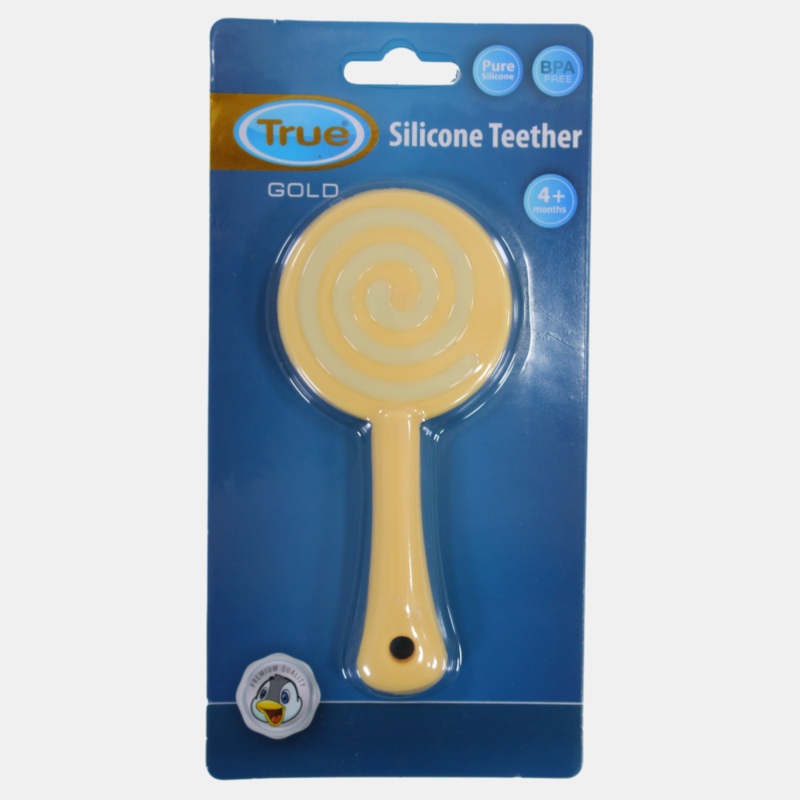 True Gold Silicone Teether  Yellow Candy