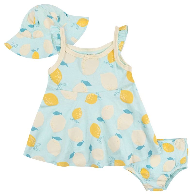 3-Piece Toddler Girls Little Lemon Dress Set, 5T