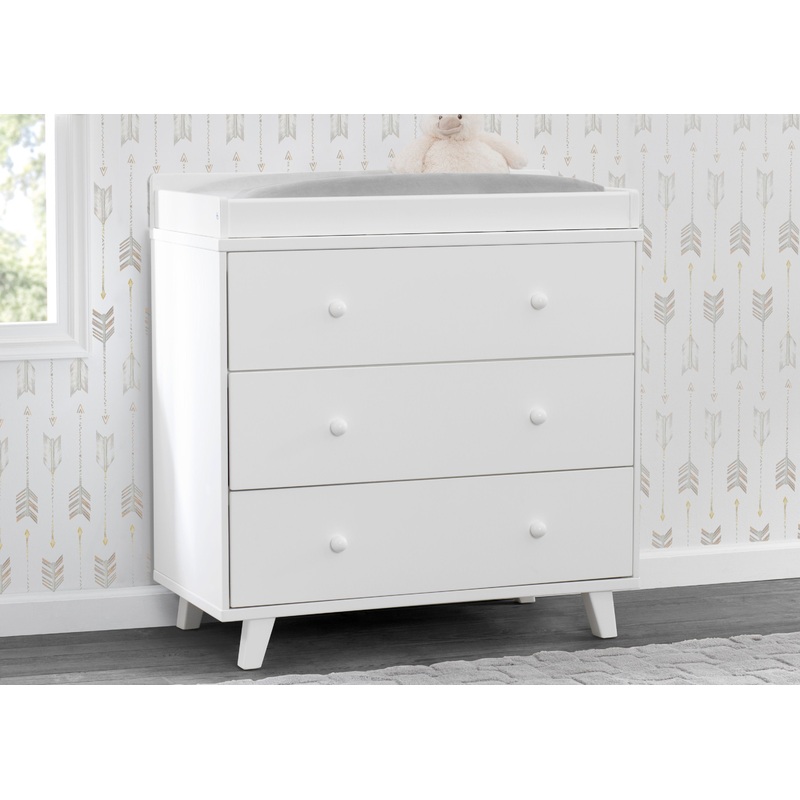 Ava 3 Drawer Dresser with Changing Top and Interlocking Drawers