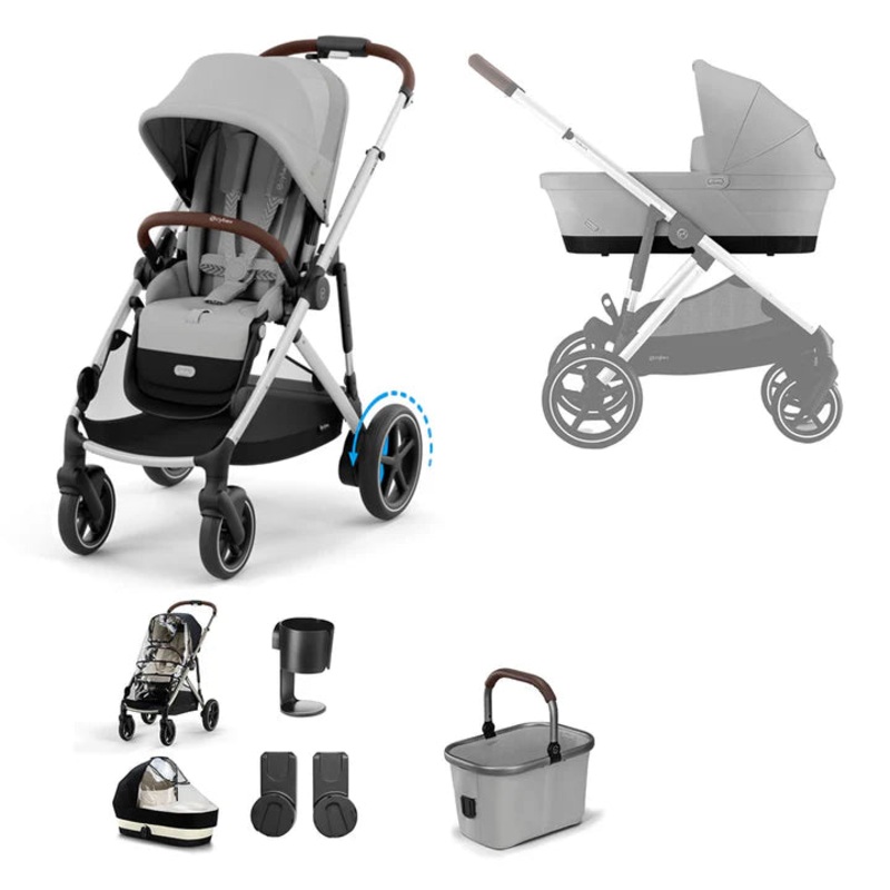 CYBEX e-Gazelle S Essential Pushchair Bundle – Stone Grey