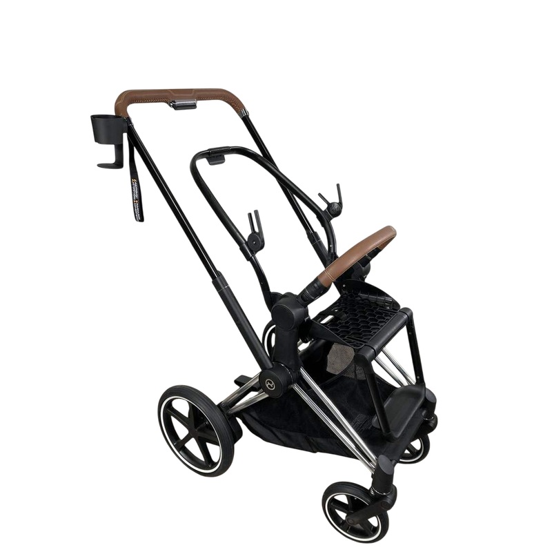 Cybex PRIAM Stroller Frame And Seat, 2021, Chrome/Brown
