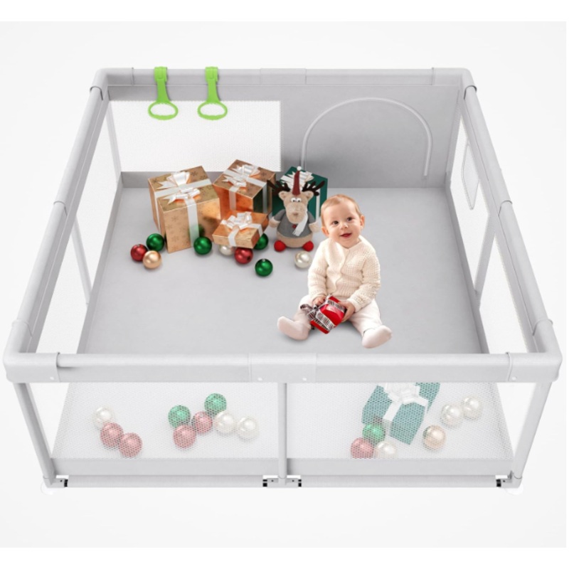 Flying Fish Playpen, Gray, 59 x 59in