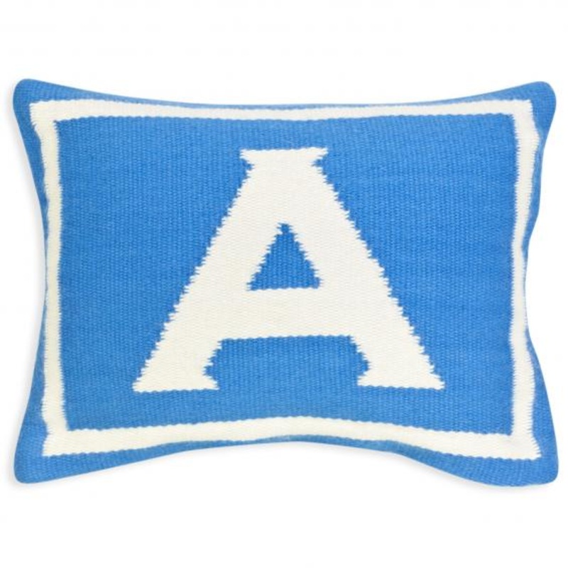 Jonathan Adler Junior Letter A Pillow in Blue