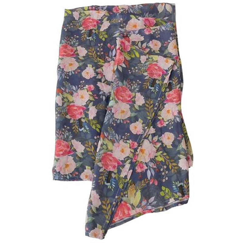 Loulou Lollipop Luxe Muslin Swaddle – Midnight Bloom