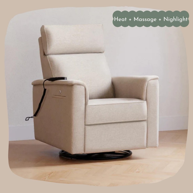 Monogram by Namesake – Willa Heat + Massage Power Recliner w/ Adjustable Headrest – Performance Beach