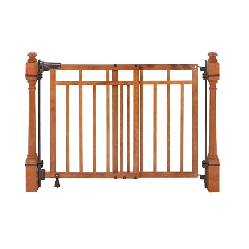 The Stairway+ 48W Series Pet and Baby Gate with Dual Banister Kit, Openings 32 to 48 Wide, 33″ Tall
