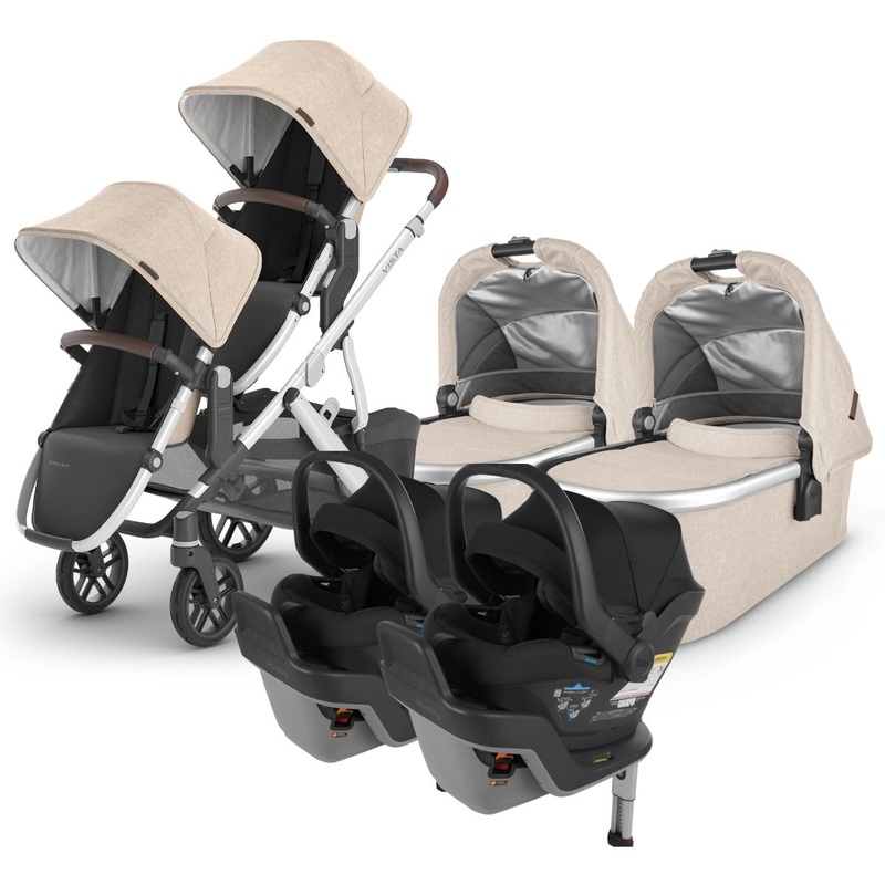 UPPAbaby VISTA V2 Twin Double Stroller + MESA MAX Travel System Bundle with Rumble Seat V2+ – Declan / Jake
