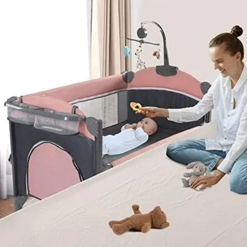 5 in 1 Baby Bedside Bassinet, Pack and Play and Changing Table