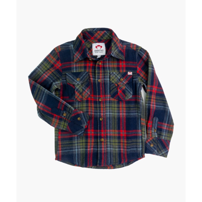 Appaman Flannel Shirt – Navy/Cranberry Plaid