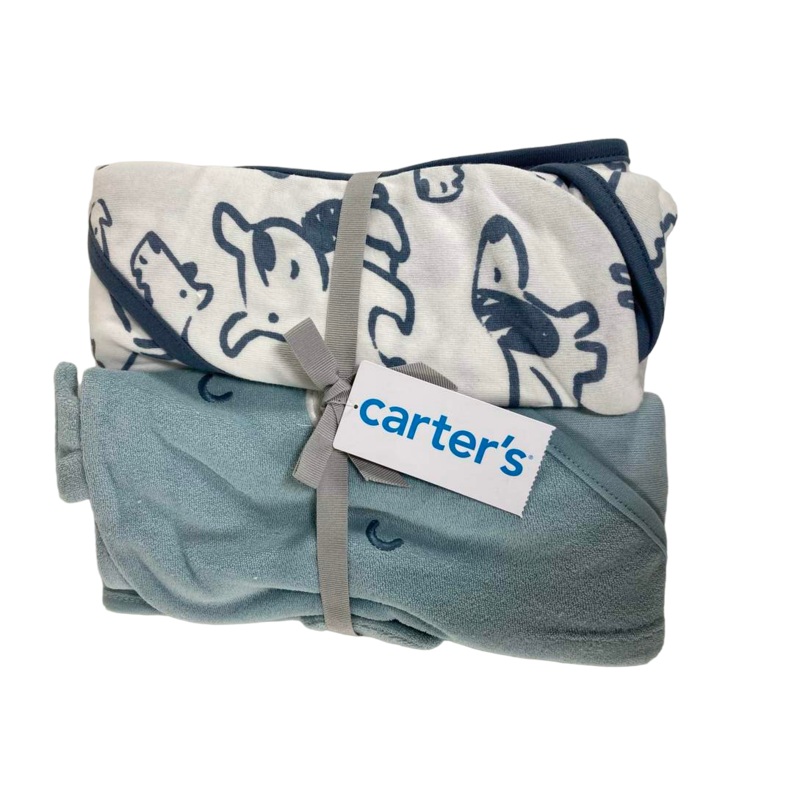 Carters Hooded Towels 2pack, Blue/White