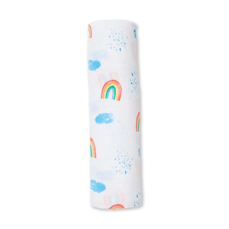 Cotton Muslin Swaddle Blanket Rainbow Sky