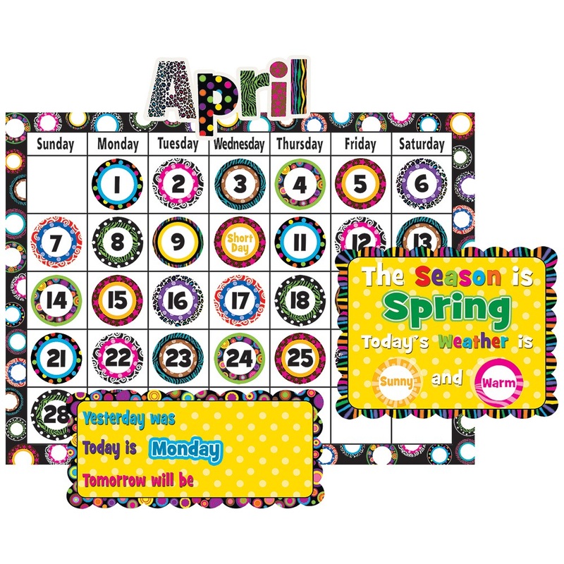 Fancy Circles Calendar Bulletin Board Set