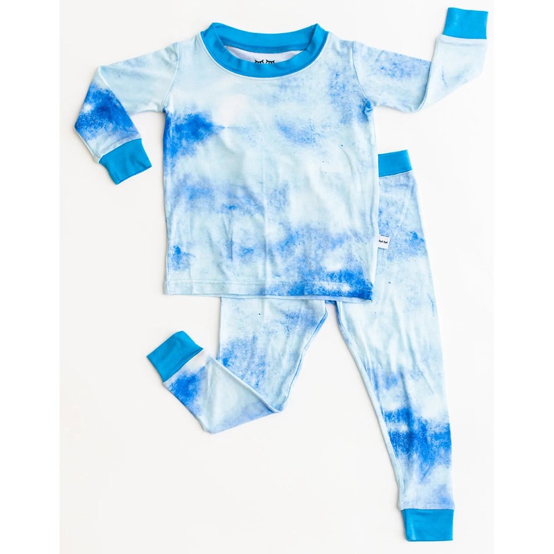 Little Sleepies Two-Piece Bamboo Viscose Pajama Set – Blue Watercolor, 3T