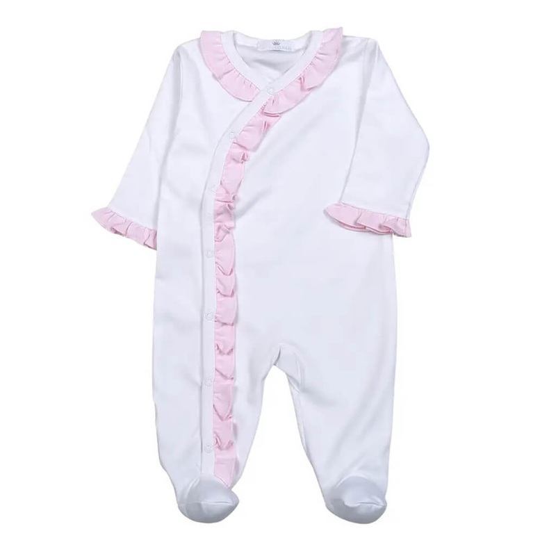 Ruffles Footie White/Pink
